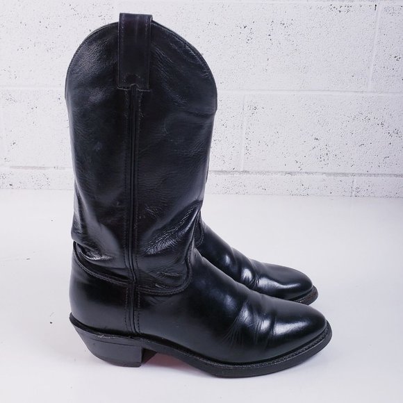 Justin Boots Shoes Justin Mens 9 Black Leather Vibram Sole Western